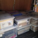 crates in a van