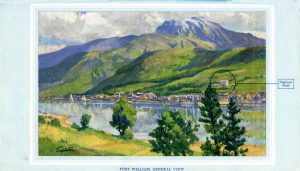 colour illustration of loch and mountains