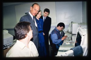 Photo of people in a computer room